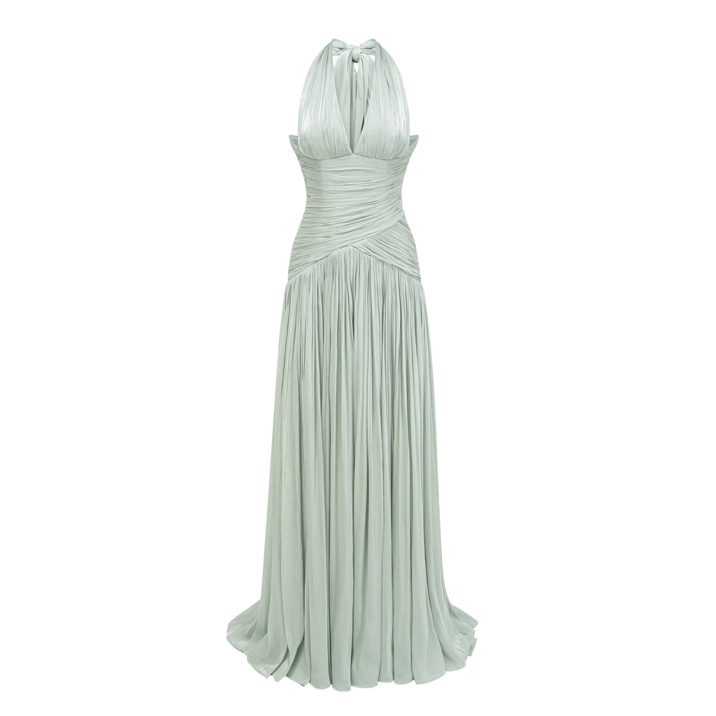 Uranie Mint Green Gathered Maxi Dress
