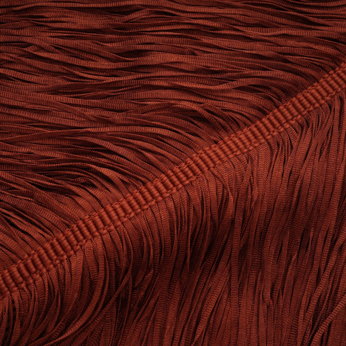 Mélisande Rusty Red Halterneck Fringed Maxi Gown