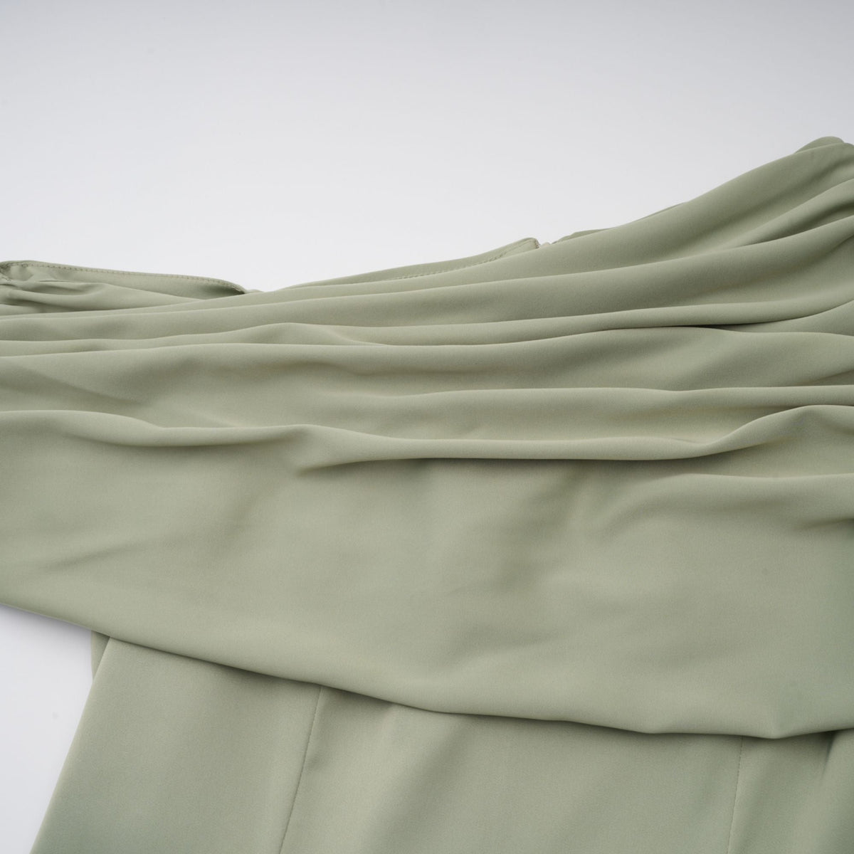 Benedetta Green One Shoulder Satin Maxi Dress