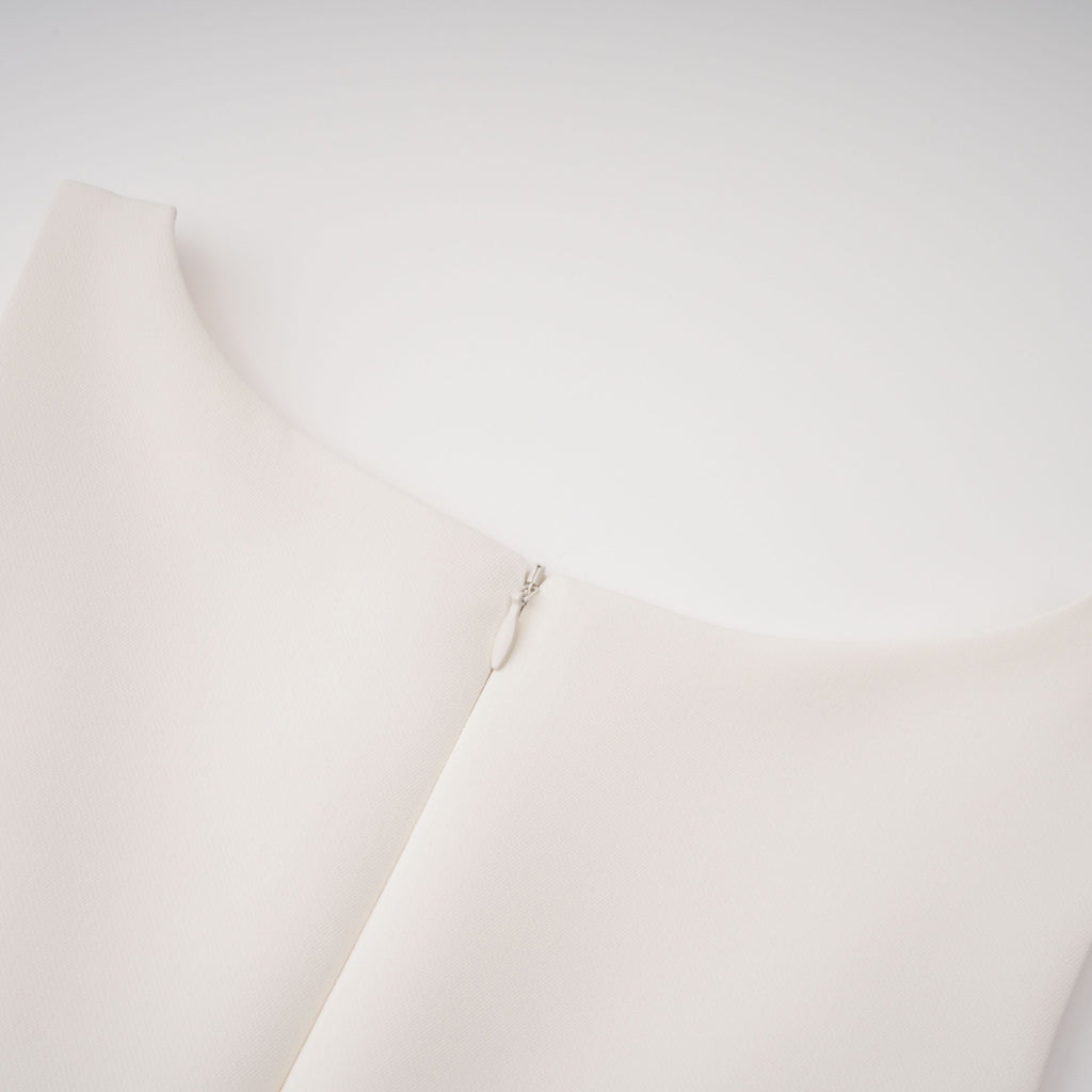Damla Cream Asymmetrical Maxi Dress with Fringe