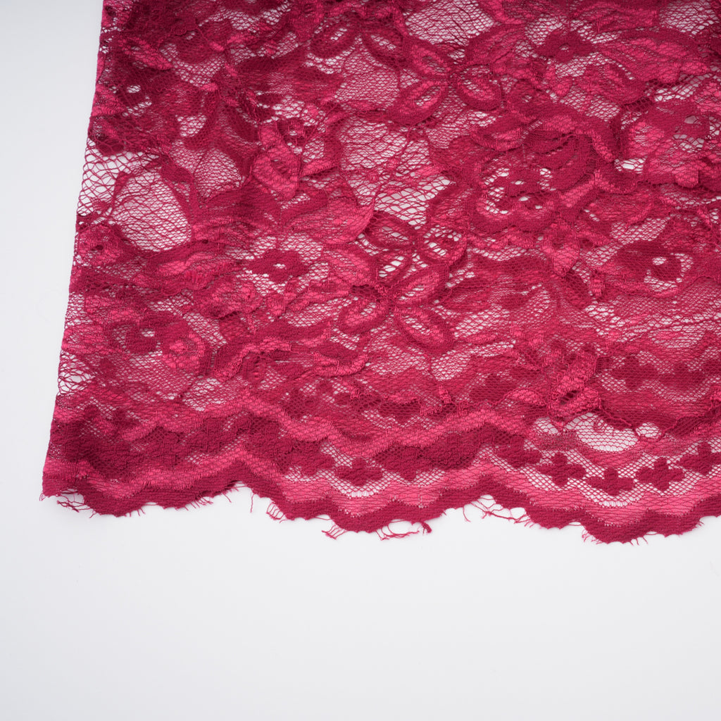 Defne Burgundy One Shoulder Ruched Lace Maxi Dress