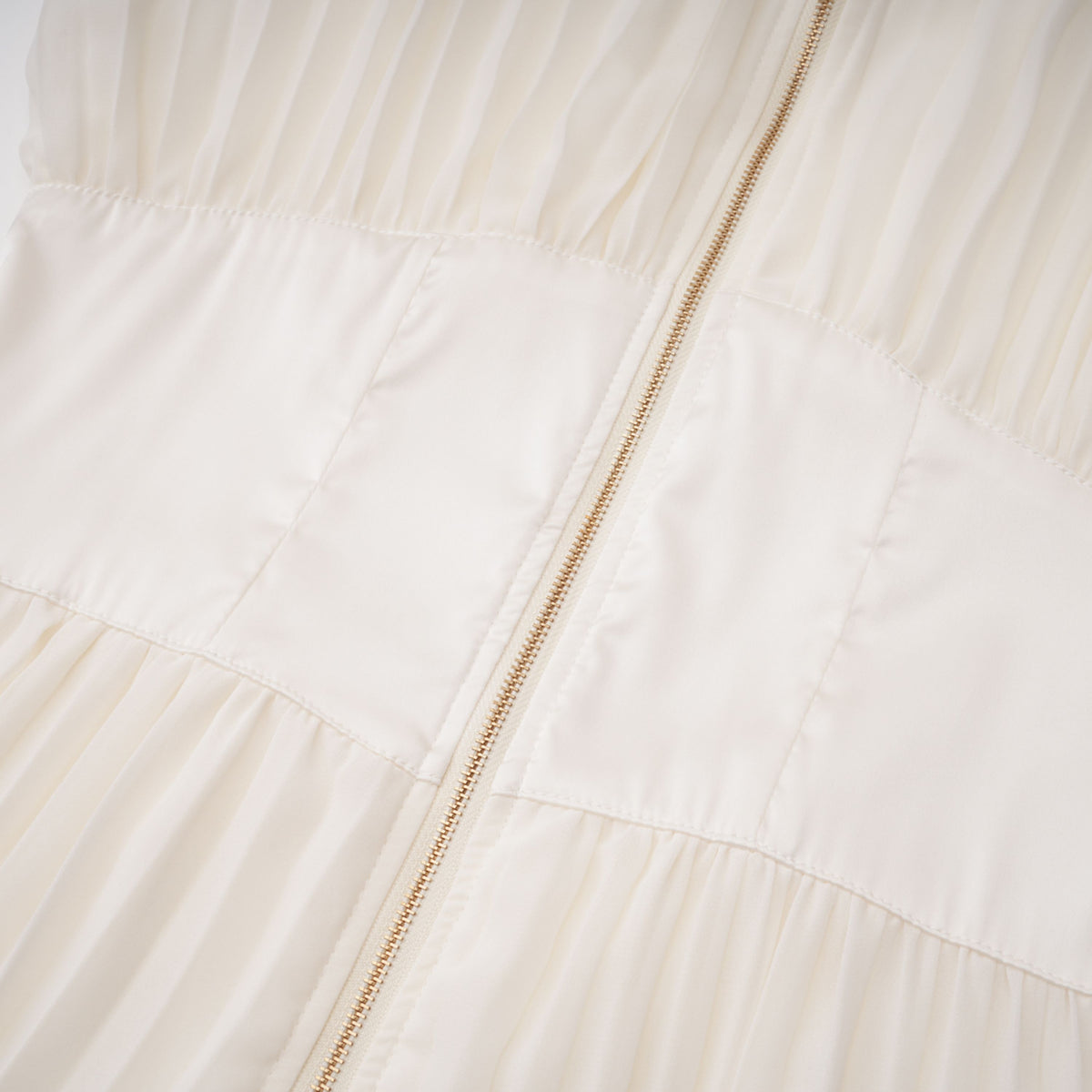 Ecem Cream White Mock Neck Ruched Jumpsuit
