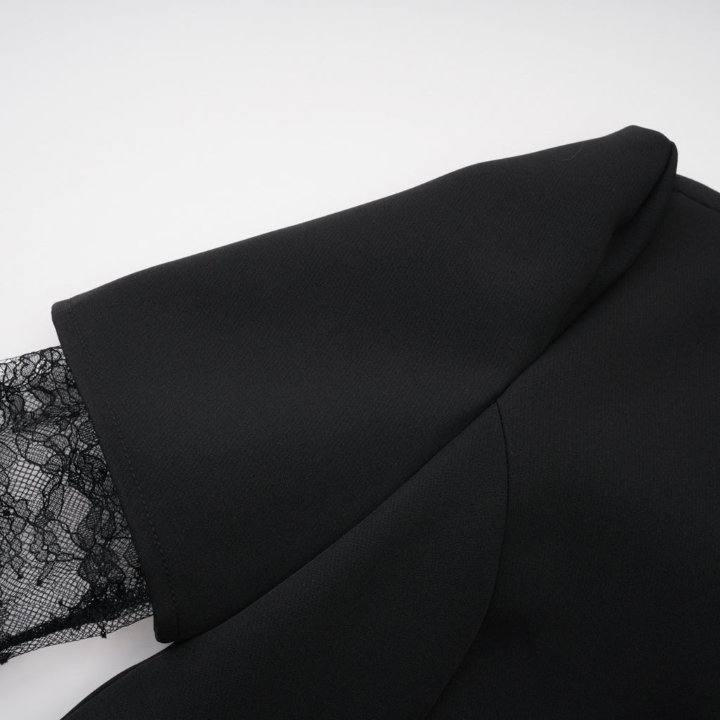 Florbela Black Lace Panel Blazer & Trouser Set