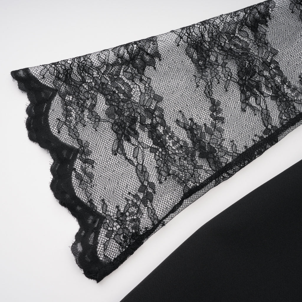 Florbela Black Lace Panel Blazer & Trouser Set