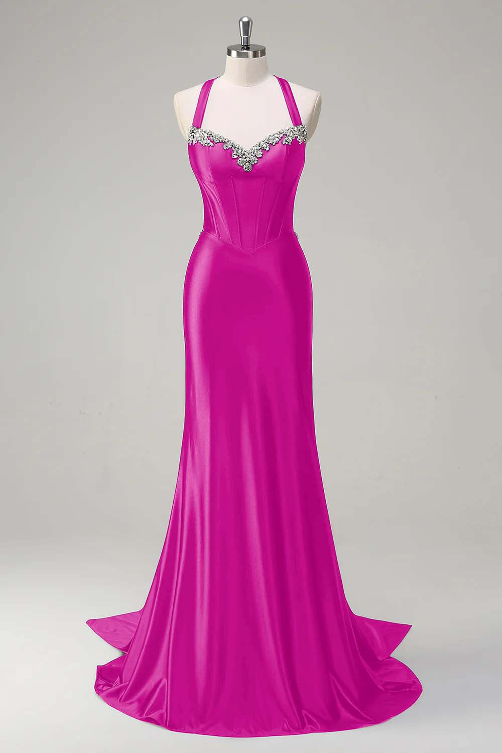 Dark Green Floral Mermaid Corset Satin Long Prom Dress