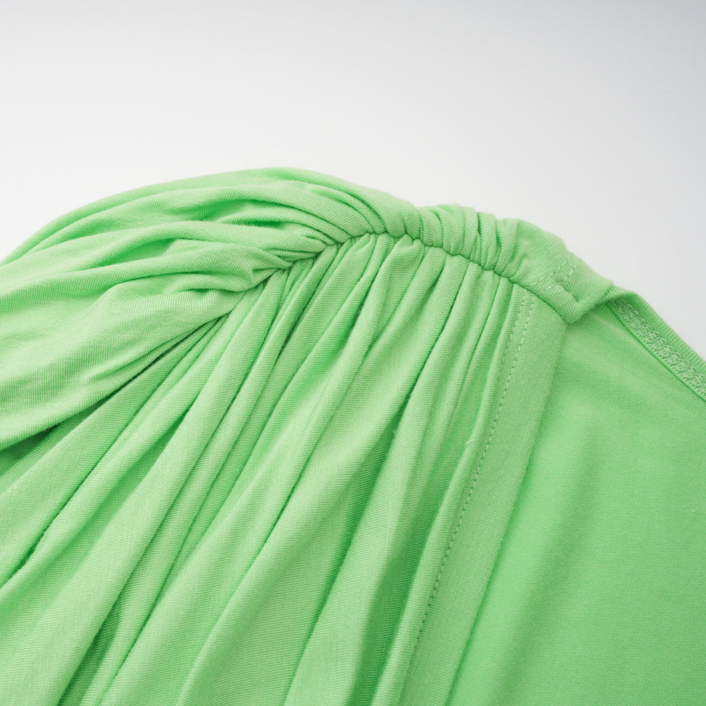 Idalina Green Cross Front Ruched Top & Skirt Set