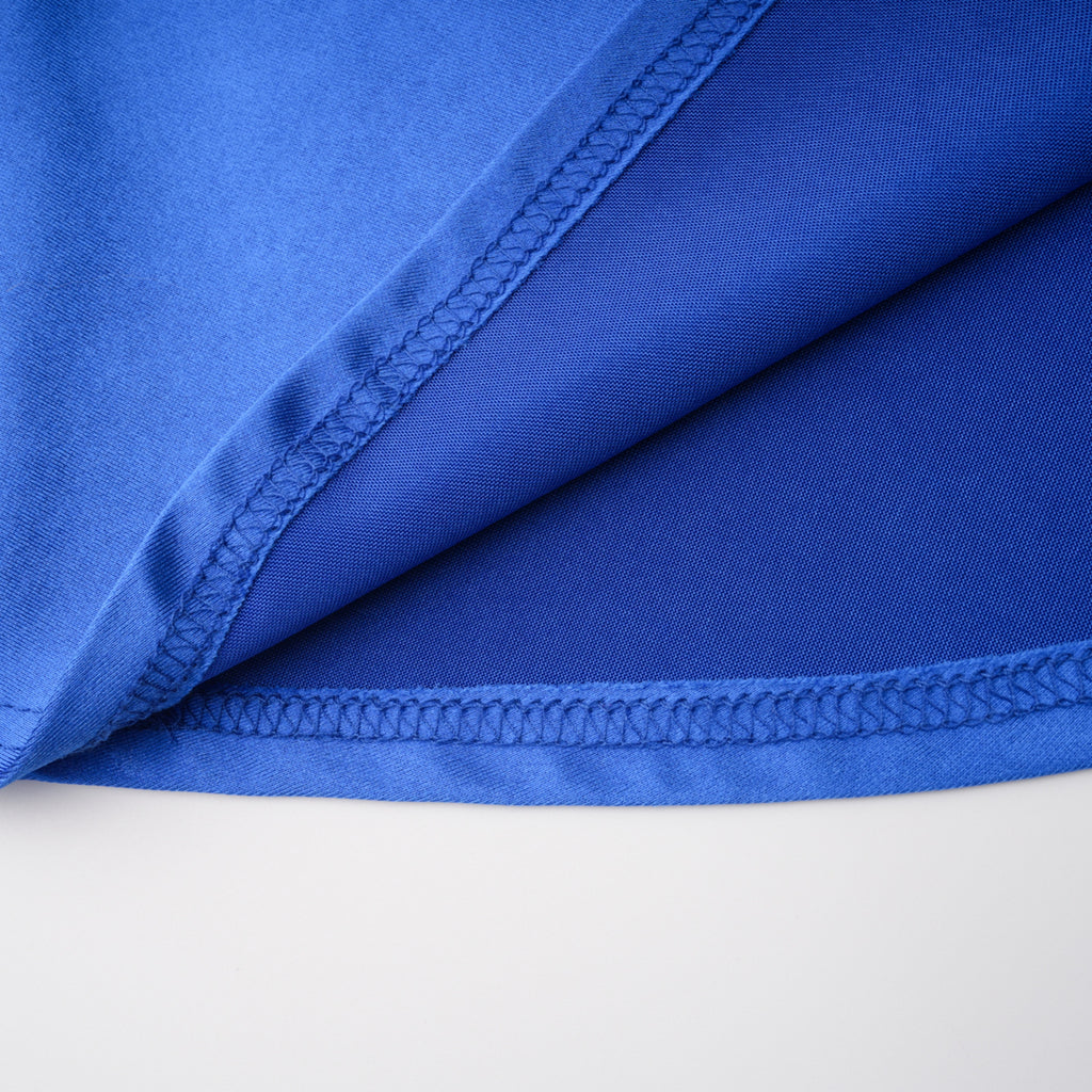 Lilou Blue Backless Satin Maxi Dress with Chiffon Drape