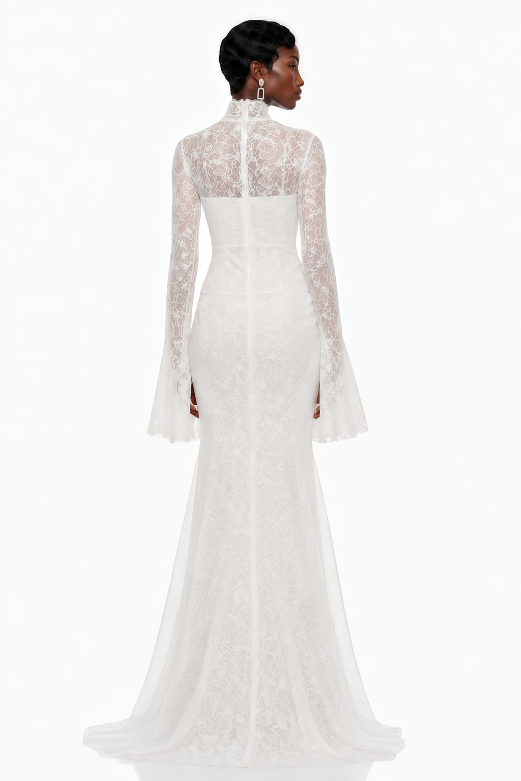 Malgorzata White Cut-Out Maxi Dress with Train