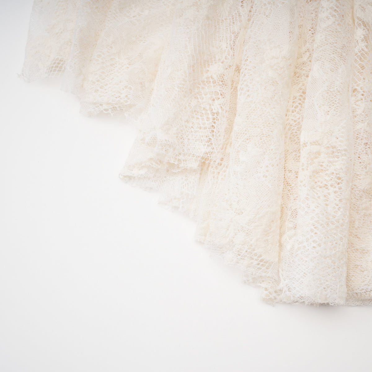 Mariella Ivory Asymmetrical Floral Lace Midi Dress