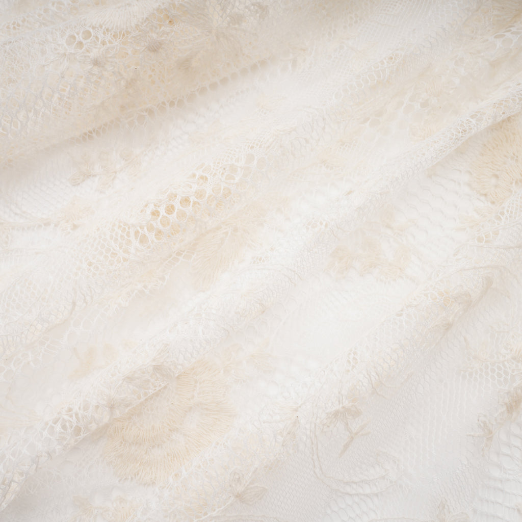 Mariella Ivory Asymmetrical Floral Lace Midi Dress