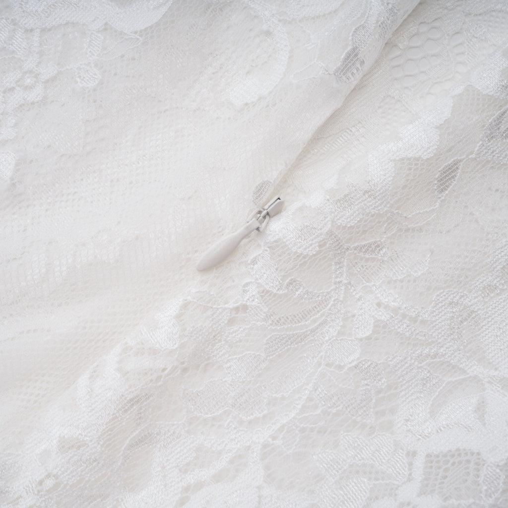 Michalina White Lace Convertible Gown with Detachable Skirt