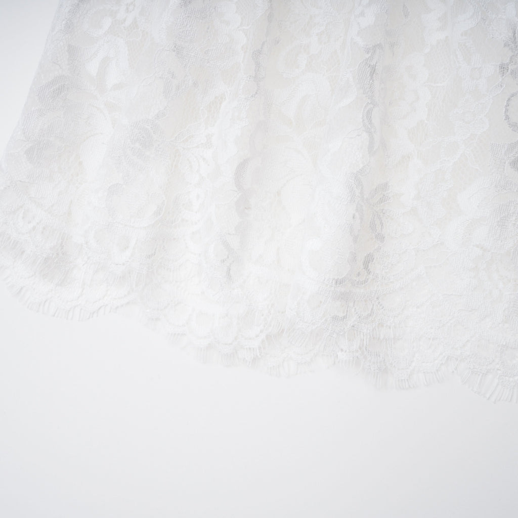 Michalina White Lace Convertible Gown with Detachable Skirt