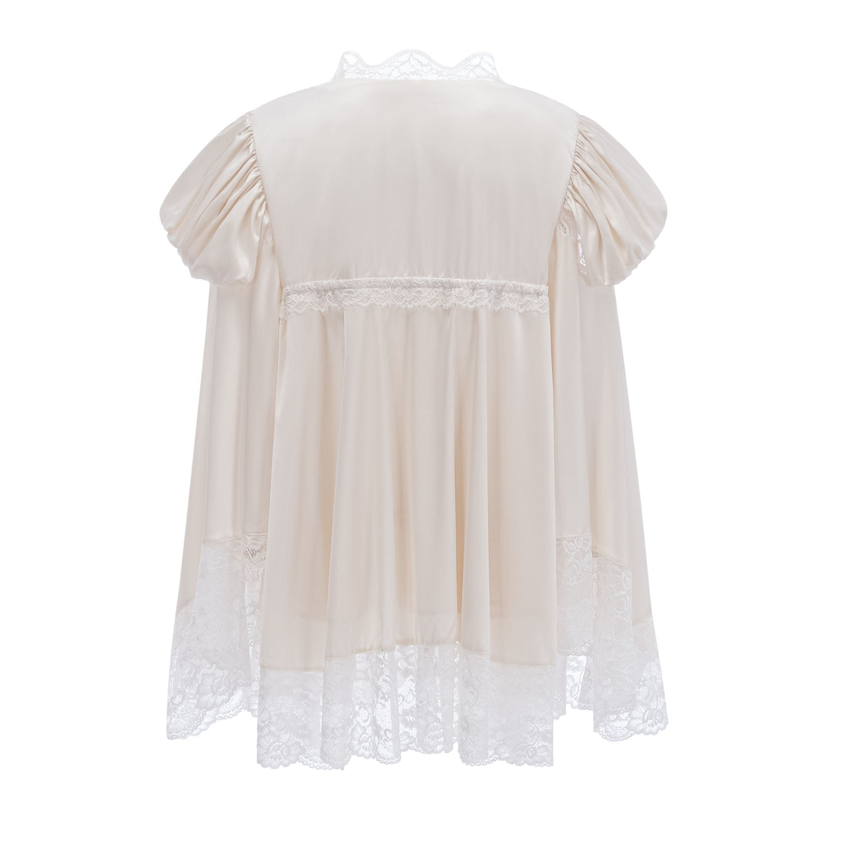Ngawai Champagne Sweetheart Mini Dress with Lace Trim