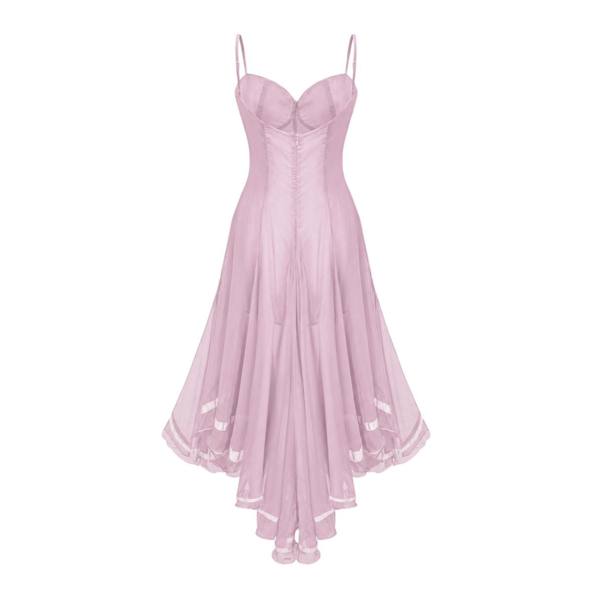 Nuria Pink Asymmetrical Midi Dress