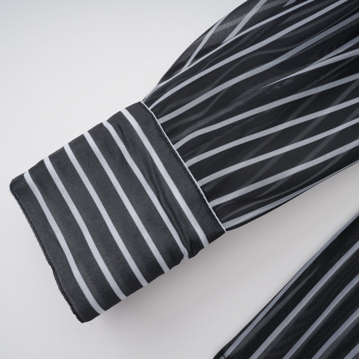 Ozzie Black Horizontal Stripe Blouse & Skirt Set