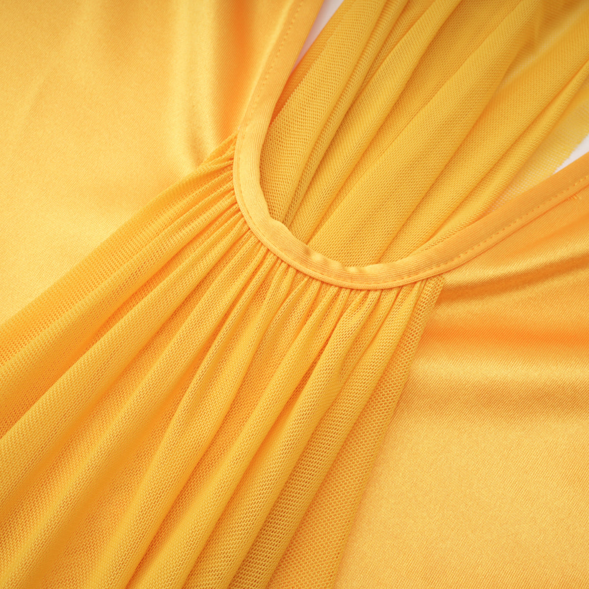 Pele Yellow Cut-Out Ruched Maxi Dress
