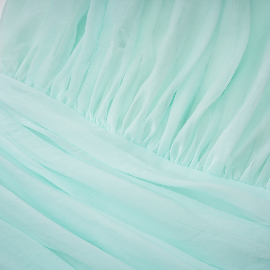 Pippa Green One Shoulder Pleated Maxi Dress