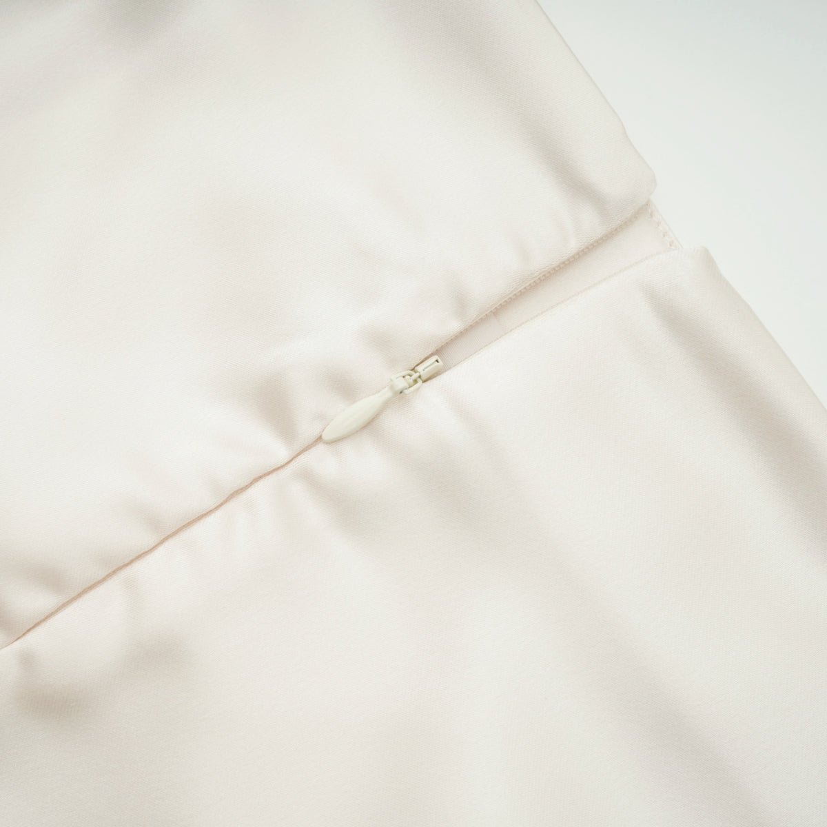 Querubina Ivory Plunge Neck Satin Top & Skirt Set