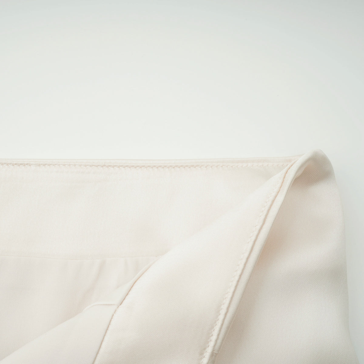 Querubina Ivory Plunge Neck Satin Top & Skirt Set
