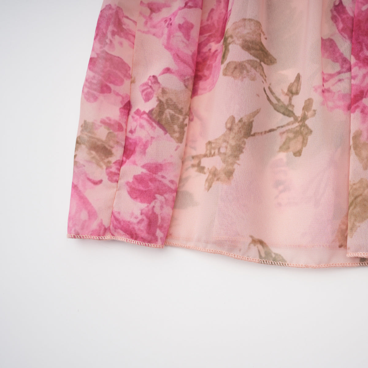 Rosalind Pink Mock Neck Puff Sleeve Floral Maxi Dress