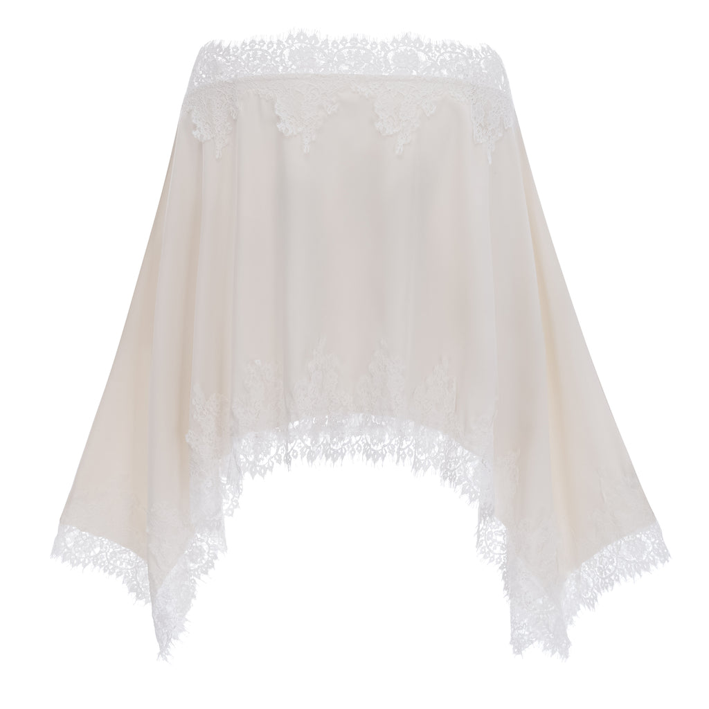 Sophia White One Shoulder Top & Skirt Set with Lace Trim