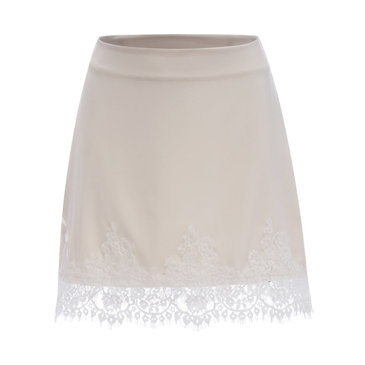 Sophia White One Shoulder Top & Skirt Set with Lace Trim