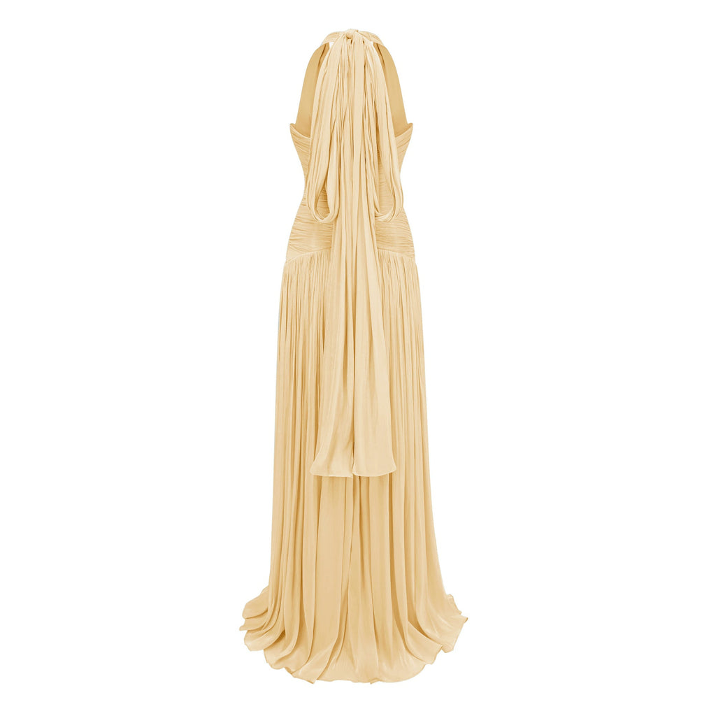 Uranie Yellow Gathered Maxi Dress