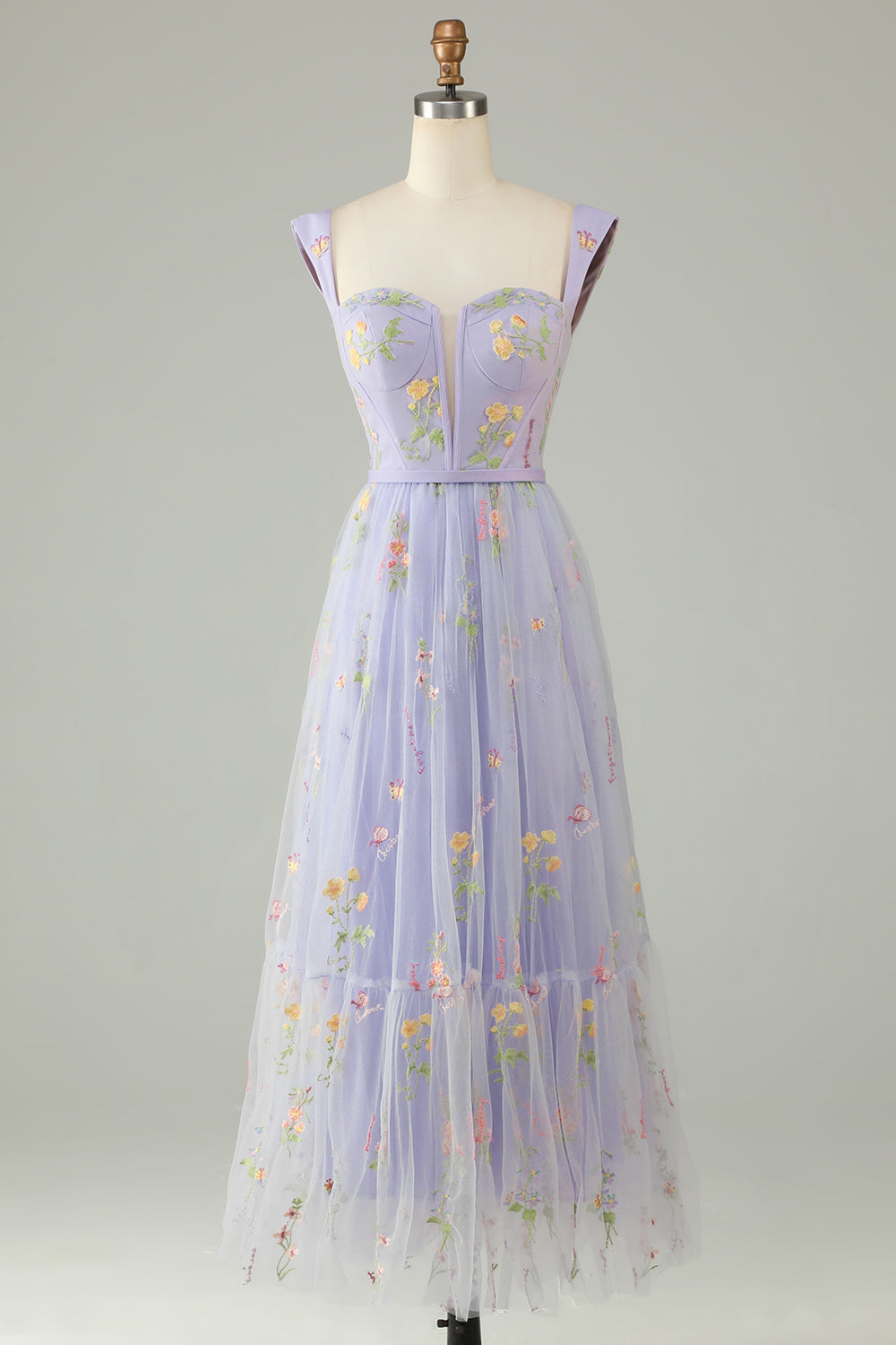 A Line Sweetheart Green Long Prom Dress with Embroidery