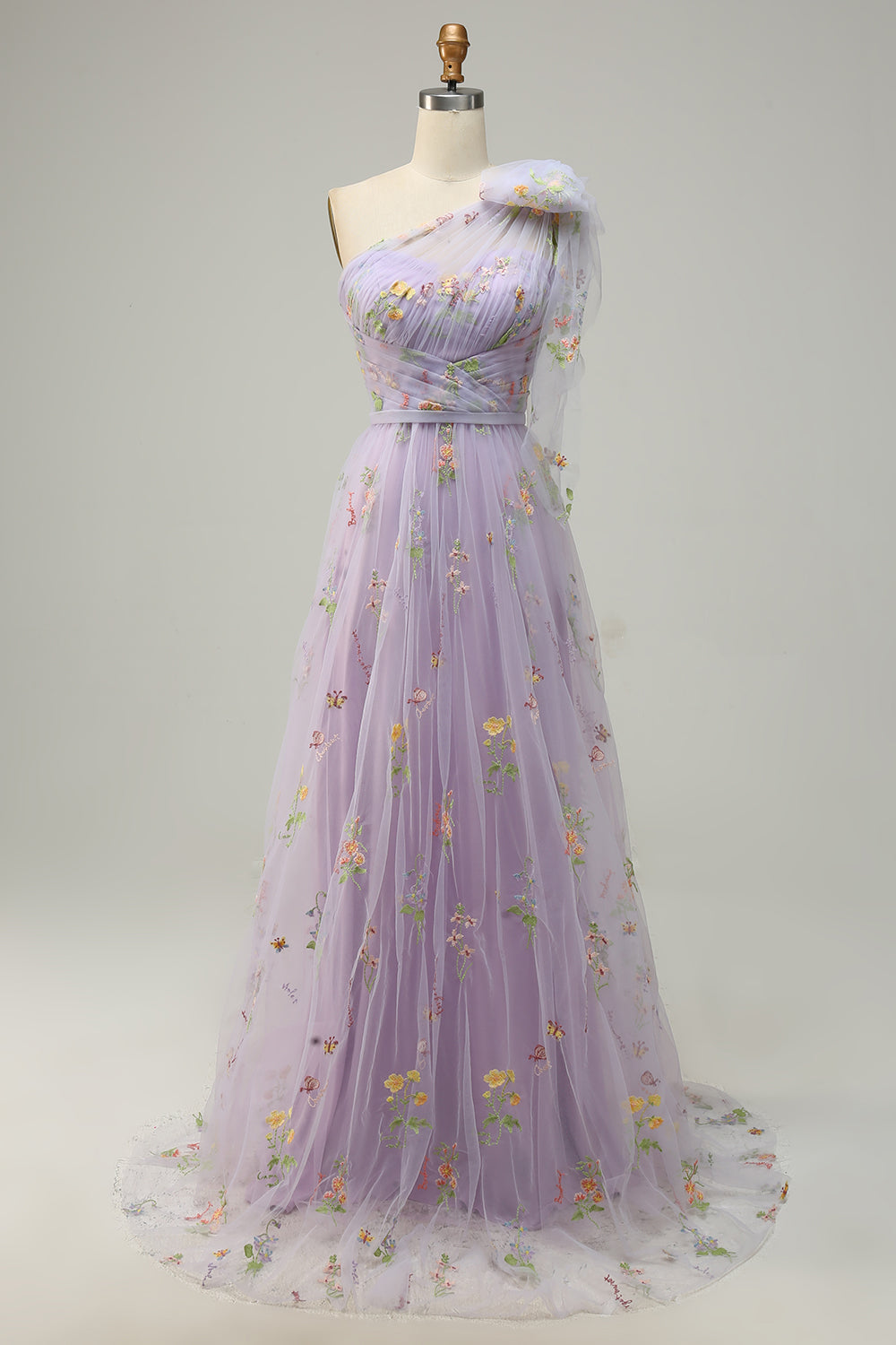 A-Line Green Long Prom Dress With Embroidery
