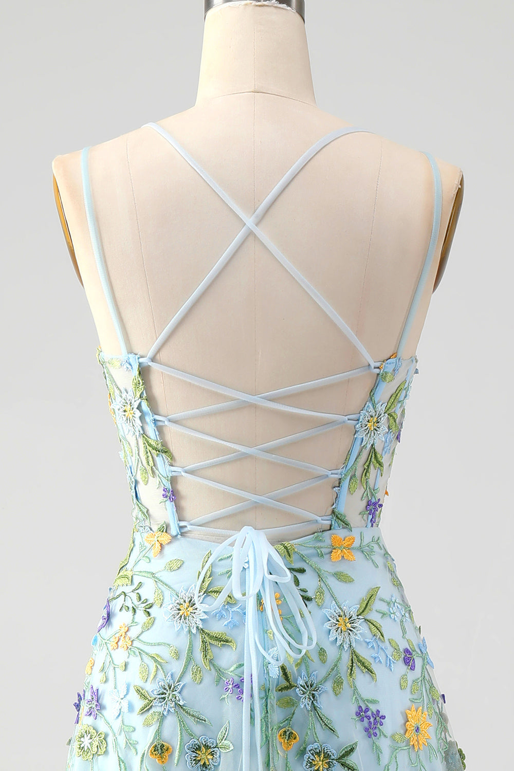 Mauve A-Line Spaghetti Straps Long Prom Dress with Appliques