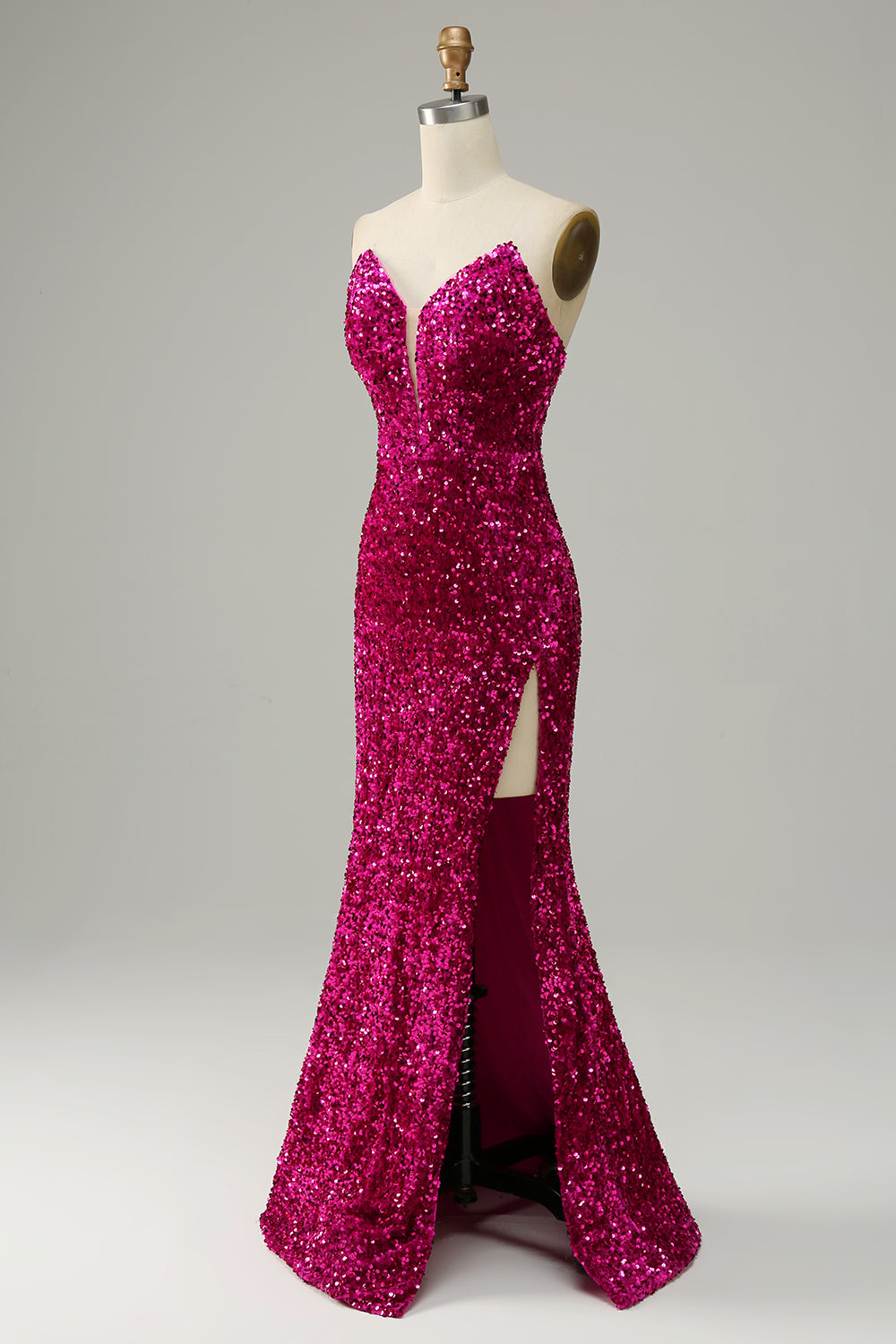 Mermaid Sweetheart Fuchsia Prom Dress With Slit