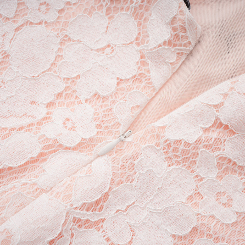 Zehra Beige Halterneck Tiered Lace Maxi Dress with Bow Detail