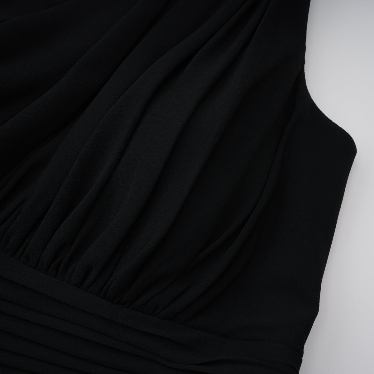 Zeliha Black One Shoulder Cross Front Ruched Maxi Dress