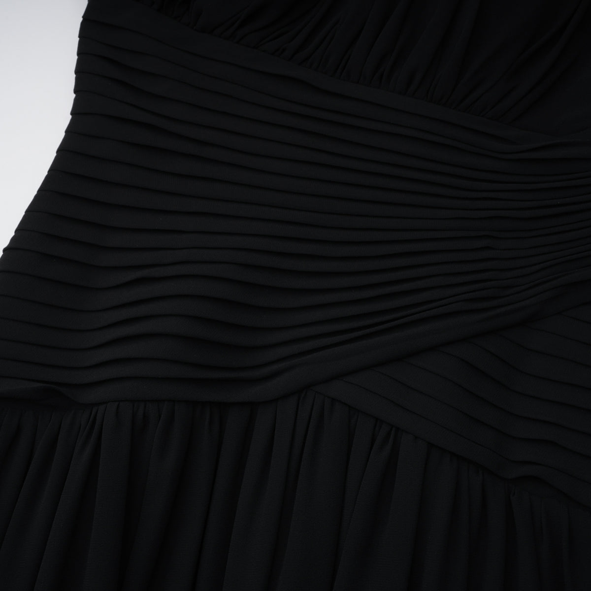 Zeliha Black One Shoulder Cross Front Ruched Maxi Dress
