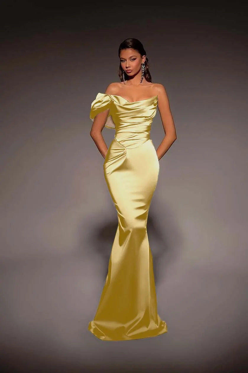 Beautiful One Shoulder A Line Mermaid Prom Dress Off The Shoulder