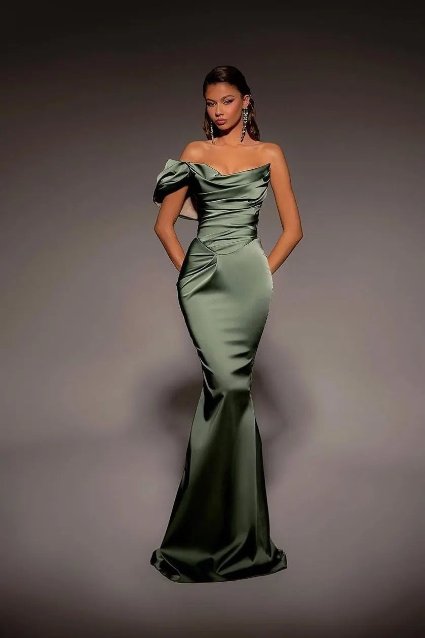 Beautiful One Shoulder A Line Mermaid Prom Dress Off The Shoulder