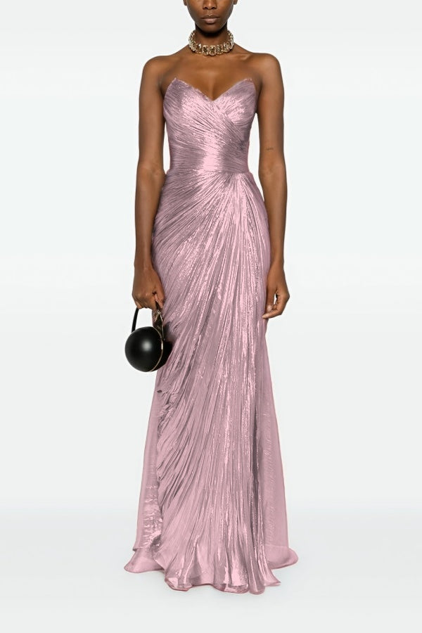 Gorgeous Sweetheart Sleeveless Long Prom Dress with Pleated