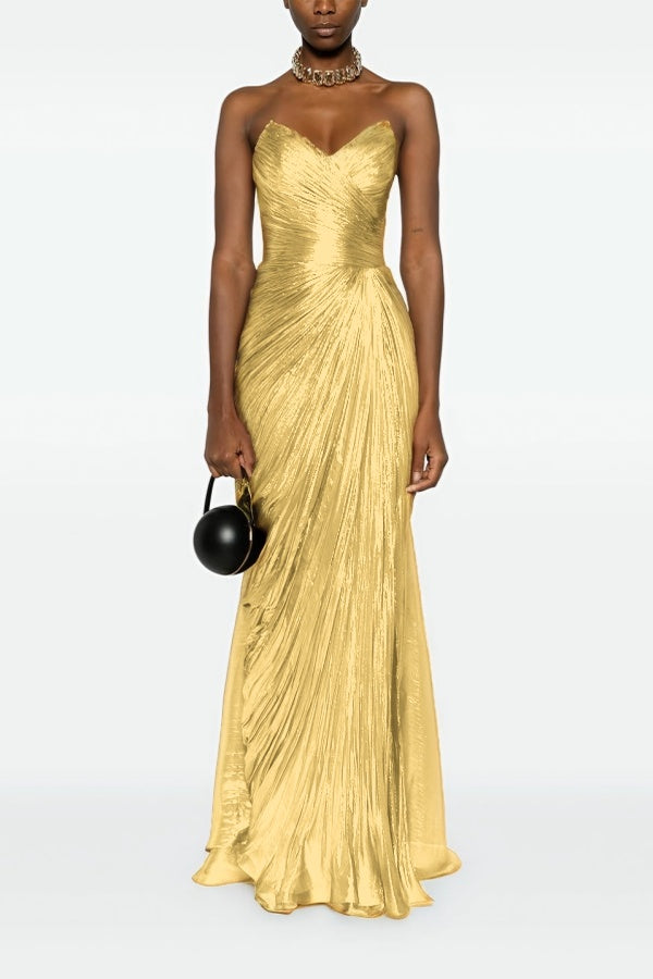 Gorgeous Sweetheart Sleeveless Long Prom Dress with Pleated