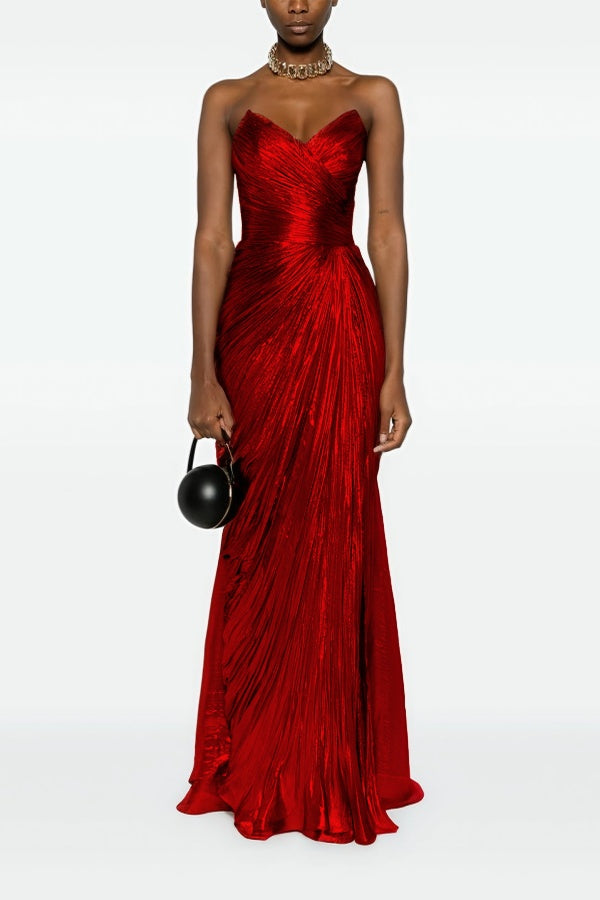 Gorgeous Sweetheart Sleeveless Long Prom Dress with Pleated