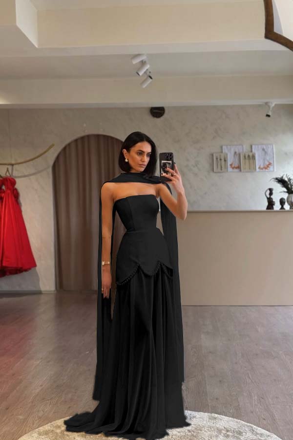 Glamorous White Satin Strapless Sleeveless Long Pleated Prom Dress with Beadings