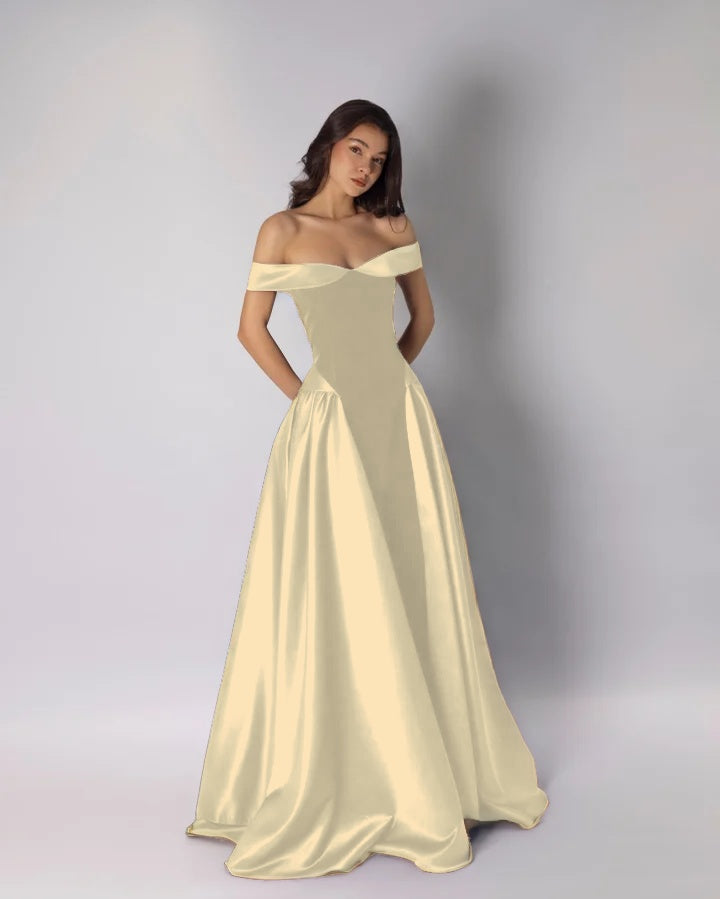 Charming Classic A-Line Off-The-Shoulder Dark Purple Pleated Prom Dress with Sleeveless