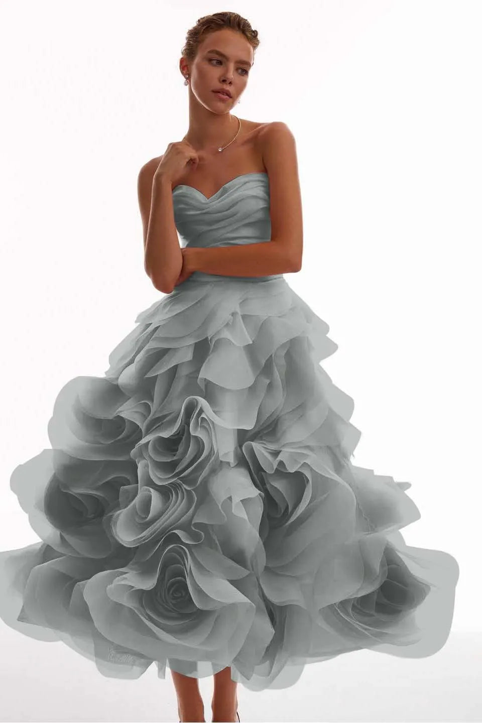 Glamorous Pink Sweetheart Floral Sleeveless Pleated Prom Dress