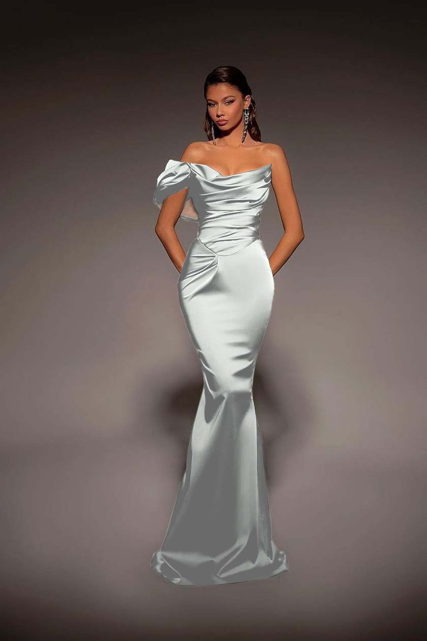 Beautiful One Shoulder A Line Mermaid Prom Dress Off The Shoulder