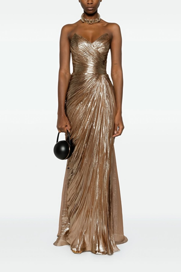Gorgeous Sweetheart Sleeveless Long Prom Dress with Pleated